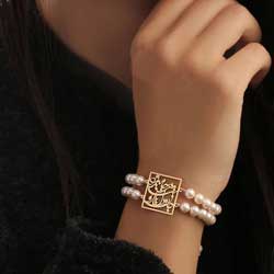 دستبند طلا 18 عیار جواهری میکا